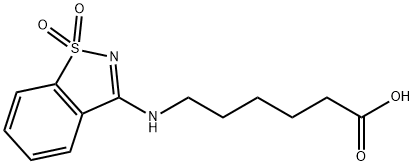 Hexanoic acid, 6-[(1,1-dioxido-1,2-benzisothiazol-3-yl)amino]- Structure