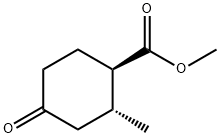 Cyclohexanecarboxylic acid, 2-methyl-4-oxo-, methyl ester, trans- (9CI) Structure