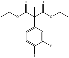 Propanedioic acid, 2-(3-fluoro-4-iodophenyl)-2-methyl-, 1,3-diethyl ester 구조식 이미지