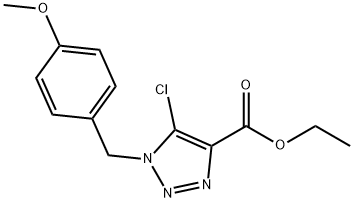 Ethyl 5-chloro-1-[(4-methoxyphenyl)methyl]-1H-1,2,3-triazole-4-carboxylate 구조식 이미지