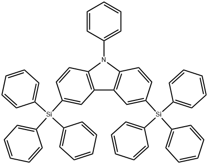 9H-Carbazole, 9-phenyl-3,6-bis(triphenylsilyl)- Structure