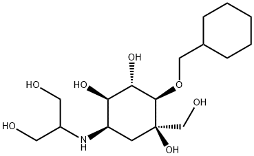 D-epi-Inositol, 1-O-(cyclohexylmethyl)-3,4-dideoxy-4-[[2-hydroxy-1-(hydroxymethyl)ethyl]amino]-2-C-(hydroxymethyl)- (9CI) 구조식 이미지