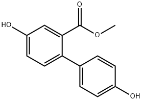 [1,1'-Biphenyl]-2-carboxylic acid, 4,4'-dihydroxy-, methyl ester Structure