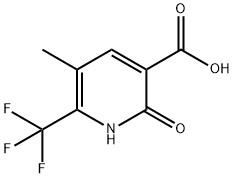 3-Pyridinecarboxylic acid, 1,2-dihydro-5-methyl-2-oxo-6-(trifluoromethyl)- 구조식 이미지