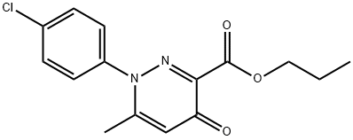 3-Pyridazinecarboxylic acid, 1-(4-chlorophenyl)-1,4-dihydro-6-methyl-4-oxo-, propyl ester 구조식 이미지