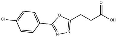 JR-9559, 3-(5-(4-Chlorophenyl)-1,3,4-oxadiazol-2-yl)propanoic acid, 97% Structure