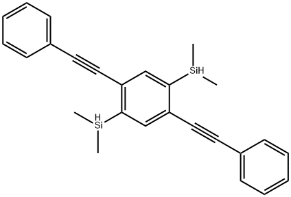 Benzene, 1,4-bis(dimethylsilyl)-2,5-bis(2-phenylethynyl)- Structure