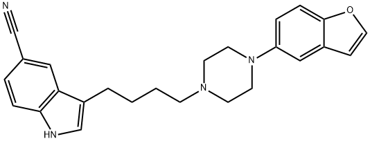 1H-Indole-5-carbonitrile, 3-[4-[4-(5-benzofuranyl)-1-piperazinyl]butyl]- Structure