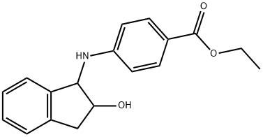 Benzoic acid, 4-[(2,3-dihydro-2-hydroxy-1H-inden-1-yl)amino]-, ethyl ester 구조식 이미지