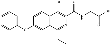 Glycine, N-[(1-ethyl-4-hydroxy-7-phenoxy-3-isoquinolinyl)carbonyl]- Structure