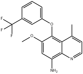 8-Quinolinamine, 6-methoxy-4-methyl-5-[3-(trifluoromethyl)phenoxy]- Structure