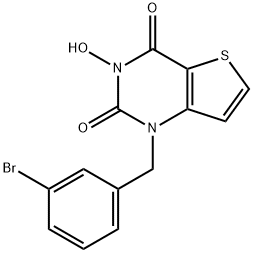 1-(3-Bromobenzyl)-3-hydroxythieno[3,2-d]pyrimidine-2,4(1H,3H)-dione 구조식 이미지