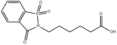 1,2-Benzisothiazole-2(3H)-hexanoic acid, 3-oxo-, 1,1-dioxide Structure
