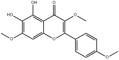 4H-1-Benzopyran-4-one,5,6-dihydroxy-3,7- dimethoxy-2-(4-methoxyphenyl)- 구조식 이미지
