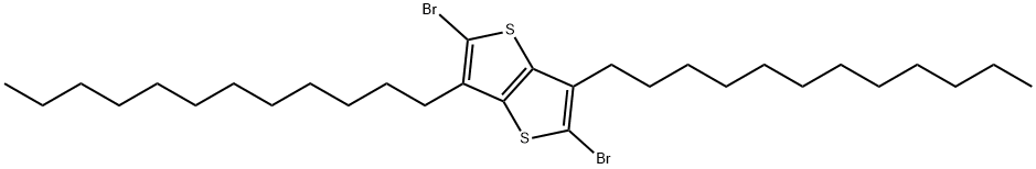 Thieno[3,2-b]thiophene, 2,5-dibromo-3,6-didodecyl- Structure