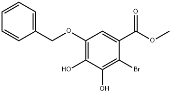 Benzoic acid, 2-bromo-3,4-dihydroxy-5-(phenylmethoxy)-, methyl ester Structure