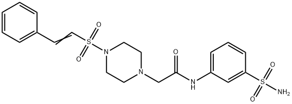 2-[4-(2-phenylethenesulfonyl)piperazin-1-yl]-N-(3-sulfamoylphenyl)acetamide Structure