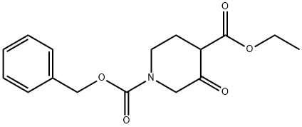 1,4-Piperidinedicarboxylic acid, 3-oxo-, 4-ethyl 1-(phenylmethyl) ester 구조식 이미지