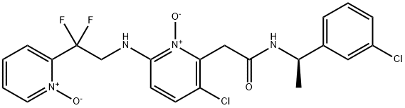 2-Pyridineacetamide, 3-chloro-N-[(1R)-1-(3-chlorophenyl)ethyl]-6-[[2,2-difluoro-2-(1-oxido-2-pyridinyl)ethyl]amino]-, 1-oxide Structure