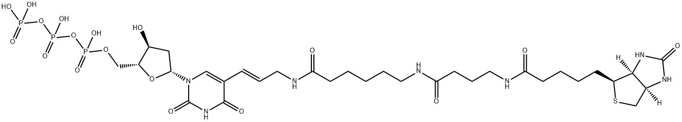 Biotin-16-deoxyuridine-5'-triphosphate, lithium salt - 1 mM aqueous solution 구조식 이미지