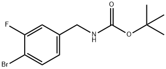Carbamic acid, N-[(4-bromo-3-fluorophenyl)methyl]-, 1,1-dimethylethyl ester 구조식 이미지