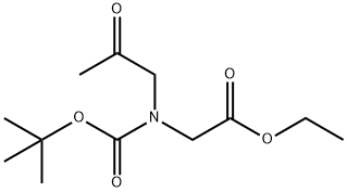 Glycine, N-[(1,1-dimethylethoxy)carbonyl]-N-(2-oxopropyl)-, ethyl ester 구조식 이미지