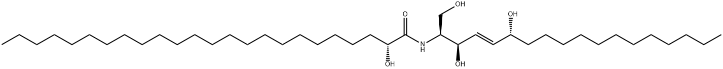 Tetracosanamide, N-[(1S,2R,3E,5R)-2,5-dihydroxy-1-(hydroxymethyl)-3-heptadecen-1-yl]-2-hydroxy-, (2R)- Structure