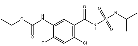 Carbamic acid, N-[4-chloro-2-fluoro-5-[[[[methyl(1-methylethyl)amino]sulfonyl]amino]carbonyl]phenyl]-, ethyl ester Structure