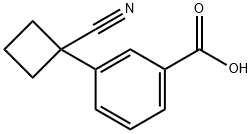 Benzoic acid, 3-(1-cyanocyclobutyl)- Structure