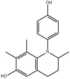 1,2,3,4-Tetrahydro-1-(4-hydroxyphenyl)-2,7,8-trimethyl-6-quinolinol 구조식 이미지