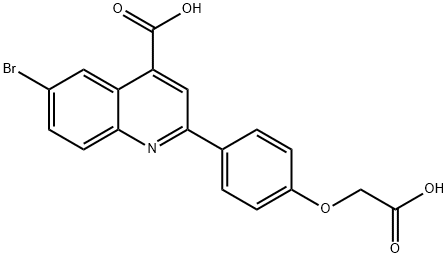 4-Quinolinecarboxylic acid, 6-bromo-2-[4-(carboxymethoxy)phenyl]- Structure