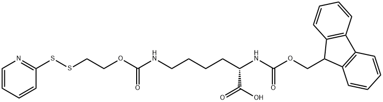 L-Lysine, N2-[(9H-fluoren-9-ylmethoxy)carbonyl]-N6-[[2-(2-pyridinyldithio)ethoxy]carbonyl]- Structure