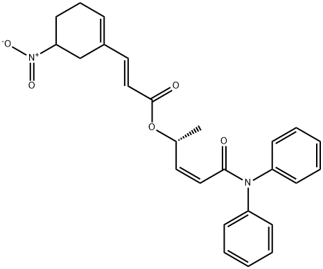 (2E)-(R)-5-(diphenylamino)-5-oxopent-3-en-2-y13-(5-nitrocyclohex-1-en-1-y1)acylate 구조식 이미지
