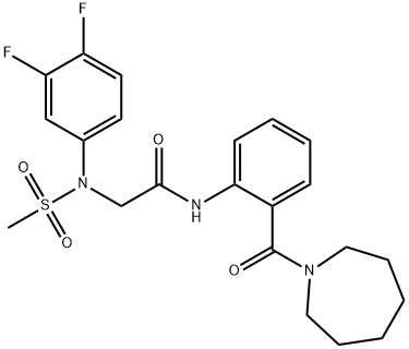 N-[2-(azepan-1-ylcarbonyl)phenyl]-N~2~-(3,4-difluorophenyl)-N~2~-(methylsulfonyl)glycinamide 구조식 이미지