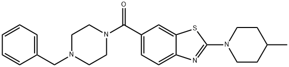 (4-benzylpiperazin-1-yl)(2-(4-methylpiperidin-1-yl)benzo[d]thiazol-6-yl)methanone 구조식 이미지