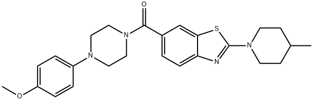 (4-(4-methoxyphenyl)piperazin-1-yl)(2-(4-methylpiperidin-1-yl)benzo[d]thiazol-6-yl)methanone Structure