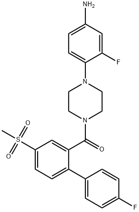 [4-(4-Amino-2-fluorophenyl)-1-piperazinyl][4′-fluoro-4-(methylsulfonyl)[1,1′-biphenyl]-2-yl]-methanone 구조식 이미지