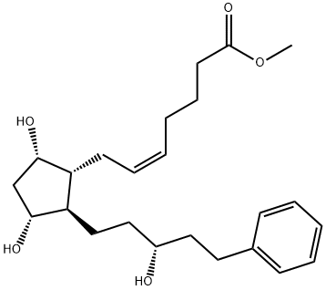 5-Heptenoic acid, 7-[(1R,2R,3R,5S)-3,5-dihydroxy-2-[(3R)-3-hydroxy-5-phenylpentyl]cyclopentyl]-, methyl ester, (5Z)- 구조식 이미지