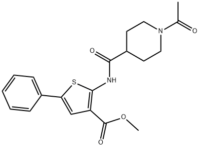 methyl 2-(1-acetylpiperidine-4-carboxamido)-5-phenylthiophene-3-carboxylate Structure