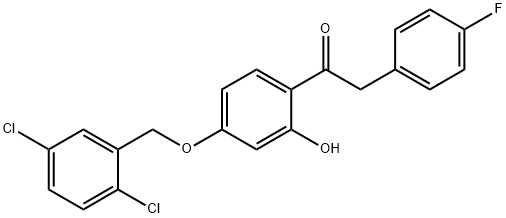 JR-7021, 1-(4-(2,5-Dichlorobenzyloxy)-2-hydroxyphenyl)-2-(4-fluorophenyl)ethanone, 97% Structure