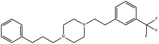 Piperazine, 1-(3-phenylpropyl)-4-[2-[3-(trifluoromethyl)phenyl]ethyl]-, dihydrochloride Structure