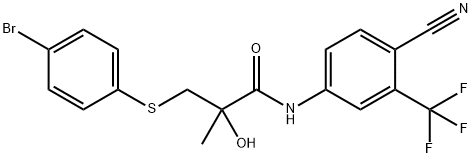 N-(4-Cyano-3-trifluoromethylphenyl) 3-(4-bromophenyl)thio-2-hydroxy-2-methylpropanamide Structure