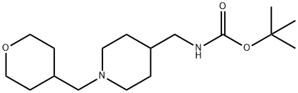 tert-Butyl 1-[(tetrahydro-2H-pyran-4-ylmethyl)piperidin-4-yl]methylcarbamate 구조식 이미지