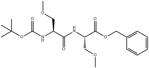 N-[(1,1-Dimethylethoxy)carbonyl]-O-methyl-L-seryl-O-methyl-L-serine phenylmethyl ester 구조식 이미지