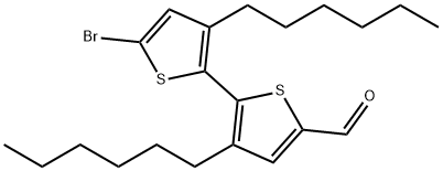 [2,2'-Bithiophene]-5-carboxaldehyde, 5'-bromo-3,3'-dihexyl- Structure