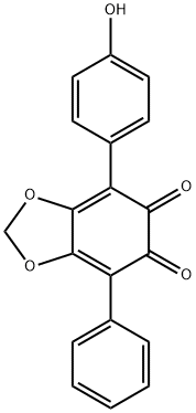 1,3-Benzodioxole-5,6-dione, 4-(4-hydroxyphenyl)-7-phenyl- Structure