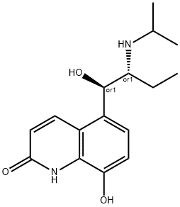 2(1H)-Quinolinone, 8-hydroxy-5-[(1R,2R)-1-hydroxy-2-[(1-methylethyl)amino]butyl]-, rel- 구조식 이미지