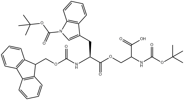 (Tert-Butoxy)Carbonyl Ser((9H-Fluoren-9-yl)MethOxy]Carbonyl Trp(Boc))-OH Structure