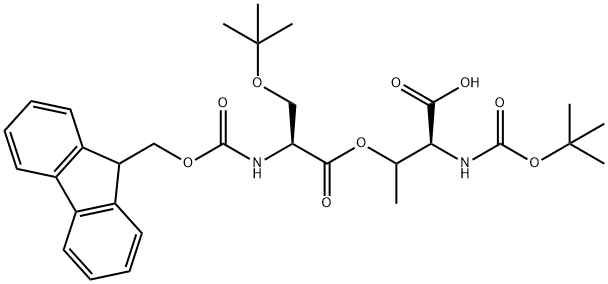 (Tert-Butoxy)Carbonyl Thr((9H-Fluoren-9-yl)MethOxy]Carbonyl Ser(tBu))-OH 구조식 이미지