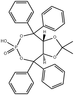 1,3-Dioxolo[4,5-e][1,3,2]dioxaphosphepin, tetrahydro-6-hydroxy-2,2-dimethyl-4,4,8,8-tetraphenyl-, 6-oxide, (3aR,8aR)- Structure